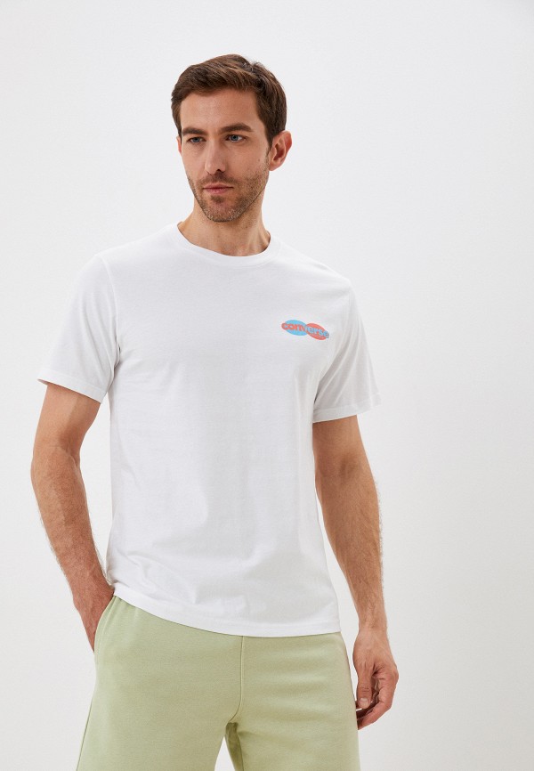 мужская футболка с коротким рукавом converse, белая
