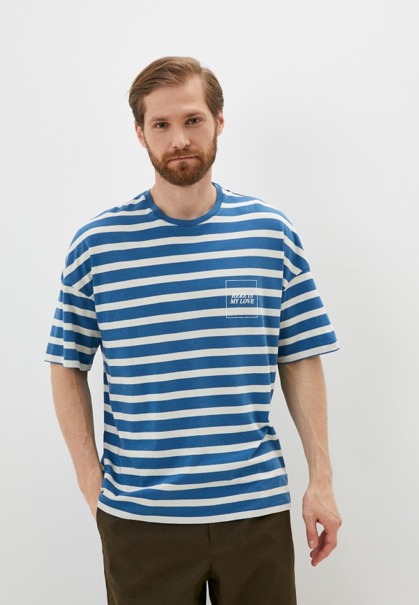 мужская футболка с коротким рукавом sisley, синяя
