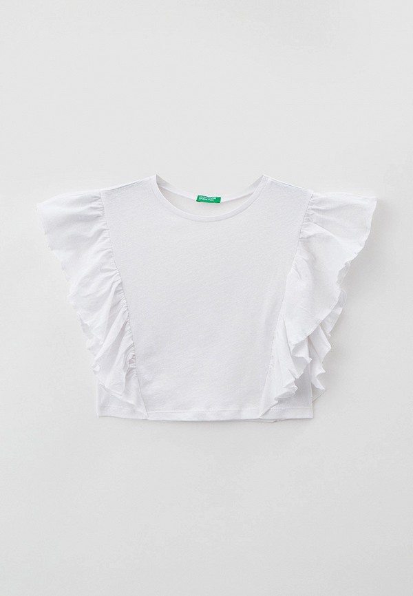 футболка с коротким рукавом united colors of benetton для девочки, белая