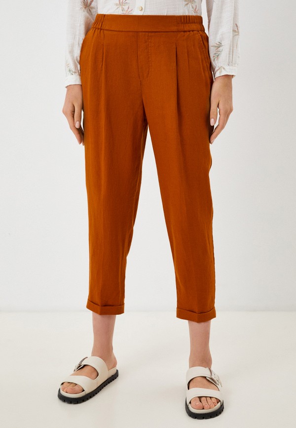 женские повседневные брюки united colors of benetton, коричневые