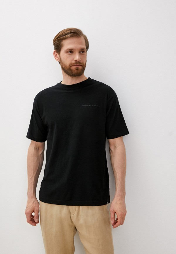 мужская футболка с коротким рукавом scotch&soda, черная