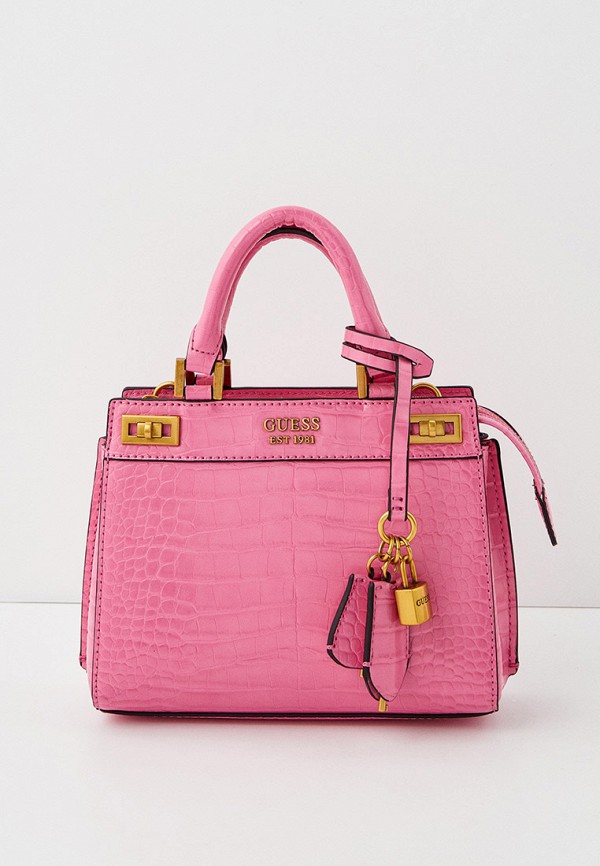 женская сумка guess, розовая