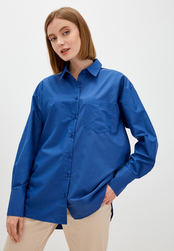 женская рубашка с длинным рукавом imocean, синяя
