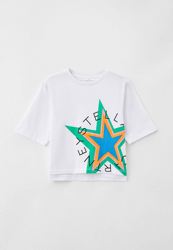 футболка с коротким рукавом stella mccartney для девочки, белая