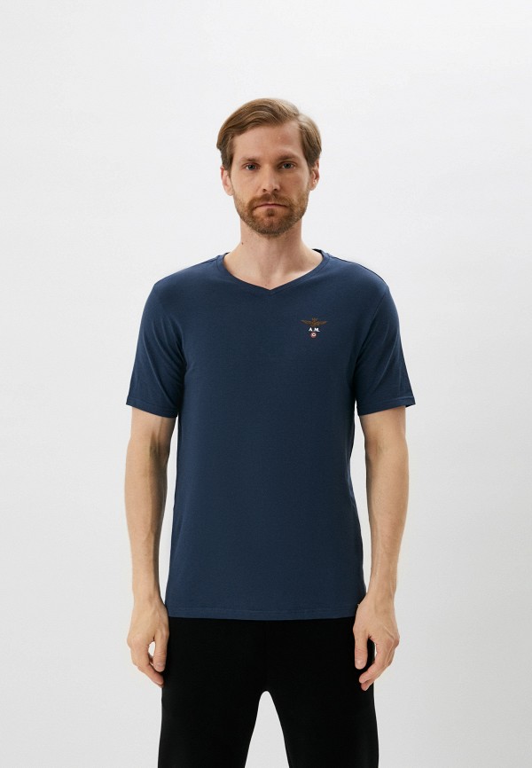 мужская футболка aeronautica militare, синяя
