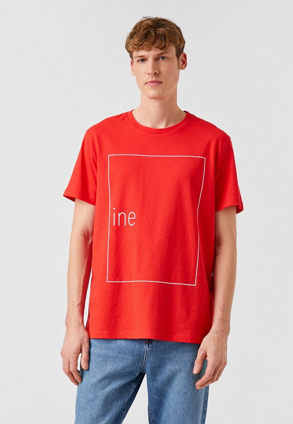 мужская футболка с коротким рукавом koton, красная