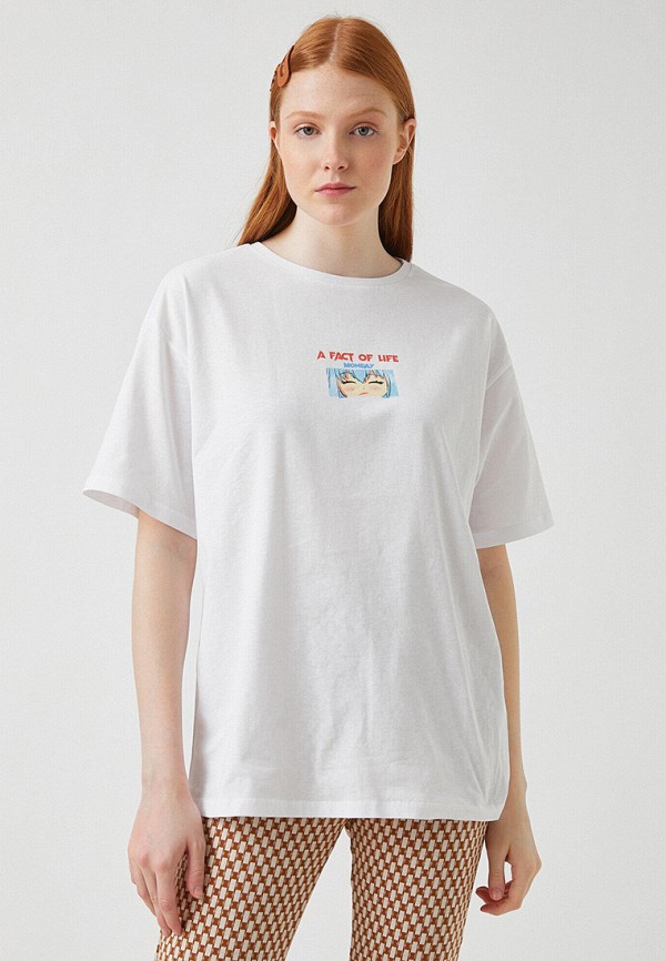 женская футболка koton, белая