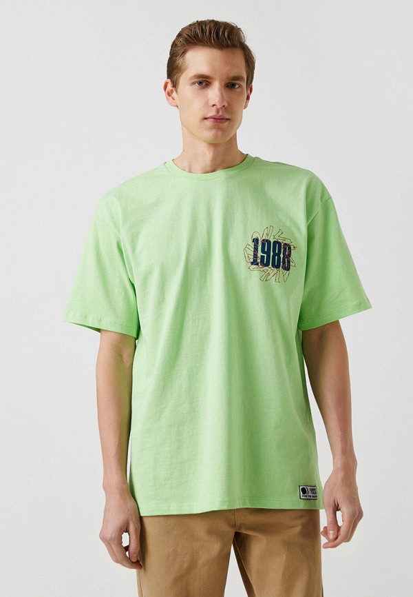 мужская футболка с коротким рукавом koton, зеленая