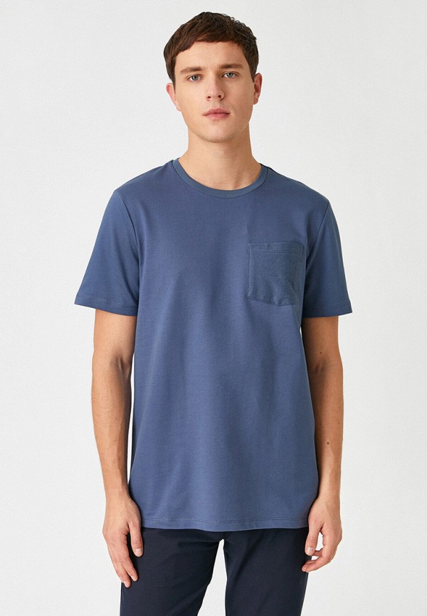мужская футболка с коротким рукавом koton, синяя