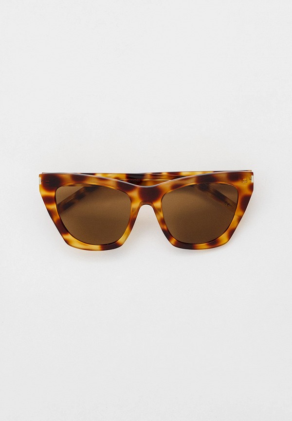женские солнцезащитные очки saint laurent, коричневые