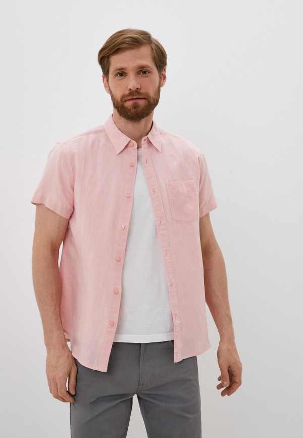 мужская рубашка с коротким рукавом wrangler, розовая