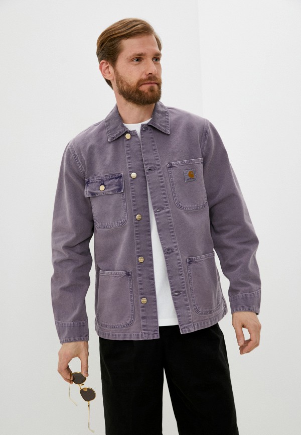 мужская джинсовые куртка carhartt wip, фиолетовая