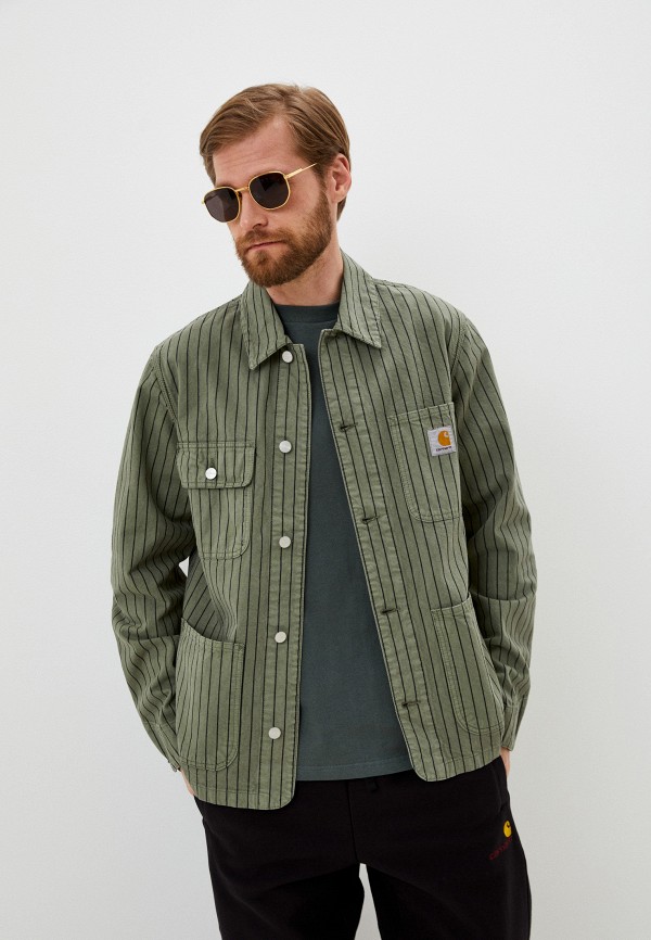 мужская куртка carhartt wip, зеленая