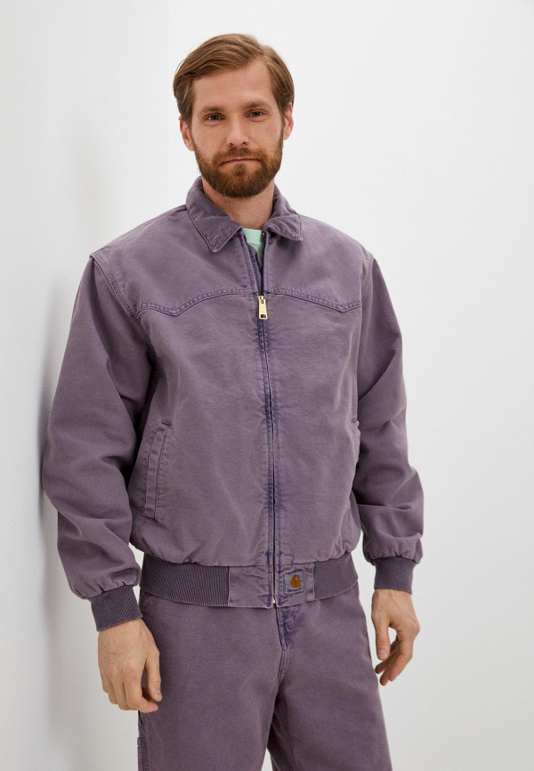 мужская джинсовые куртка carhartt wip, фиолетовая