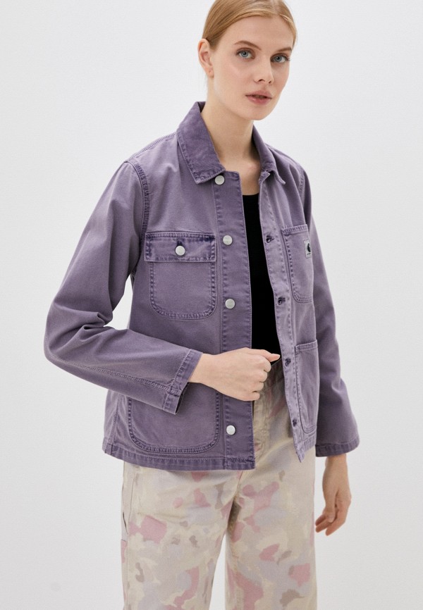 женская джинсовые куртка carhartt wip, фиолетовая
