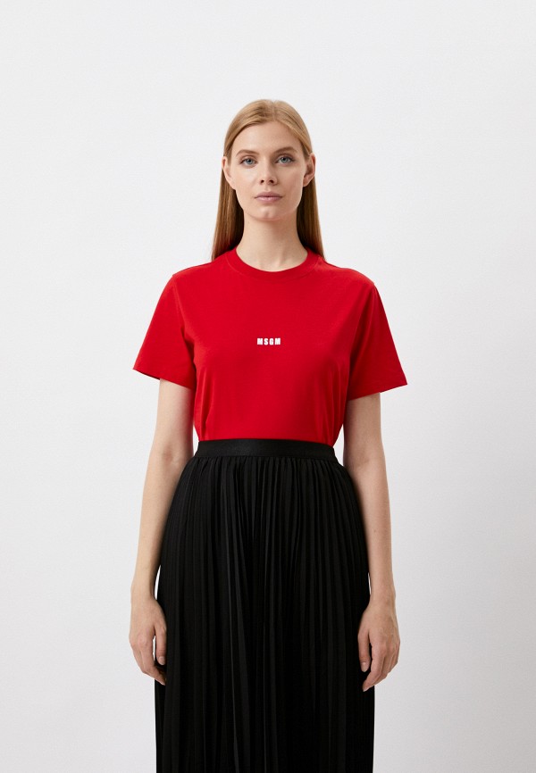 женская футболка msgm, красная