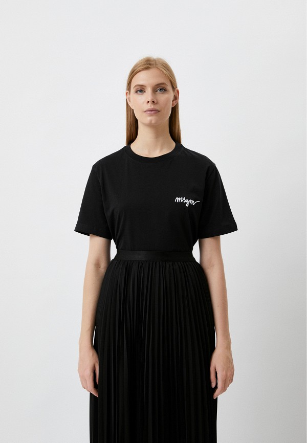 женская футболка msgm, черная