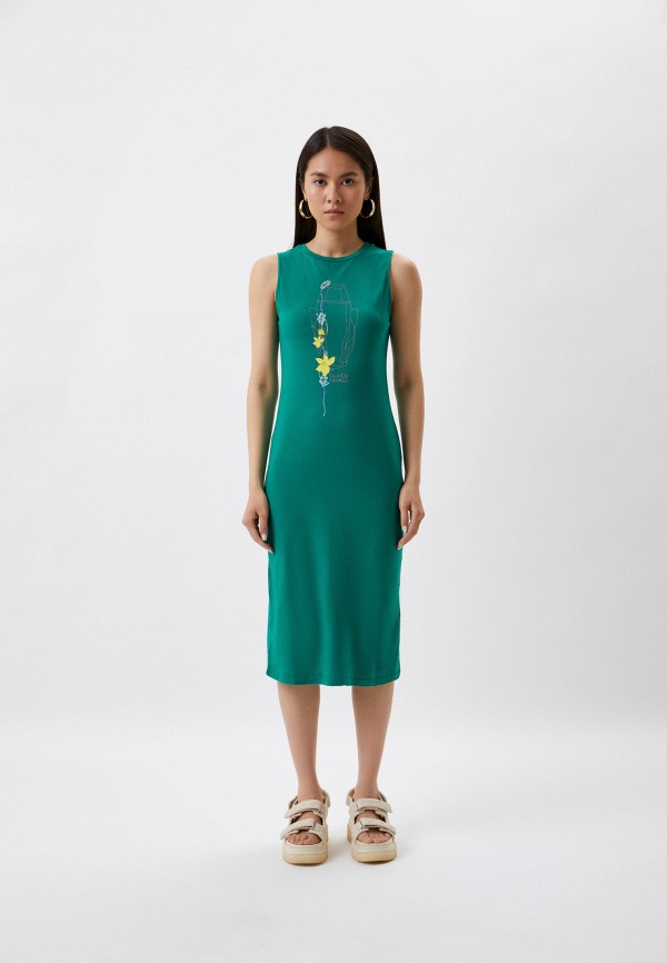 женское платье cavalli class, зеленое