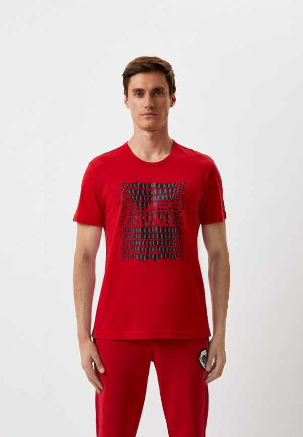 мужская футболка cavalli class, красная