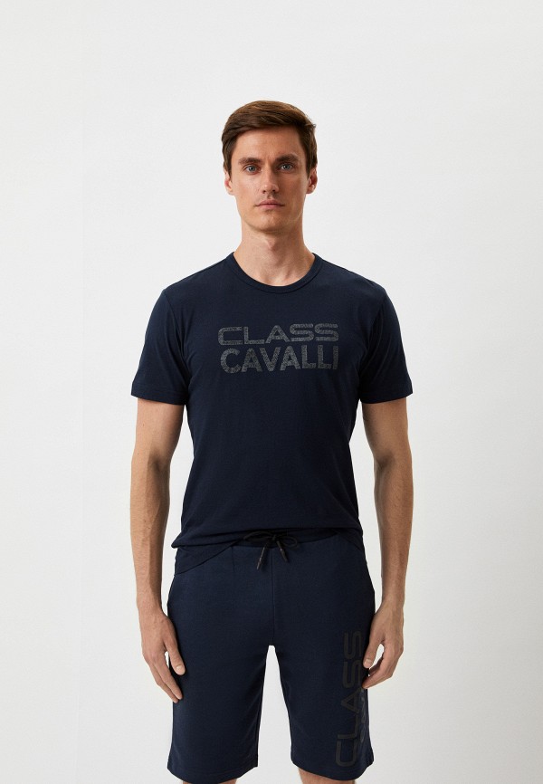 мужская футболка cavalli class, синяя