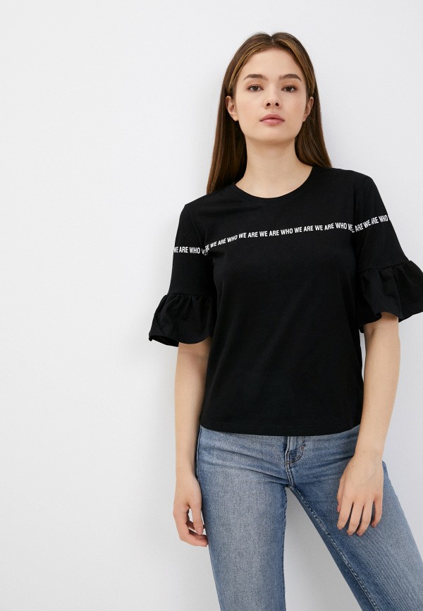 женская футболка silvian heach, черная