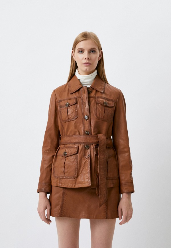 женская куртка max&co, коричневая