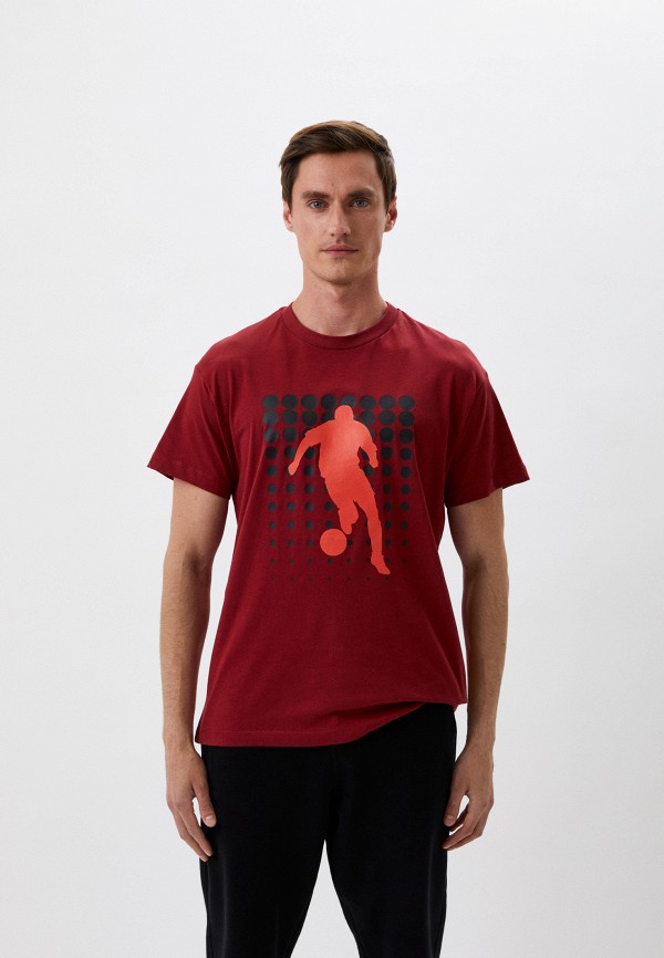 мужская футболка bikkembergs, бордовая