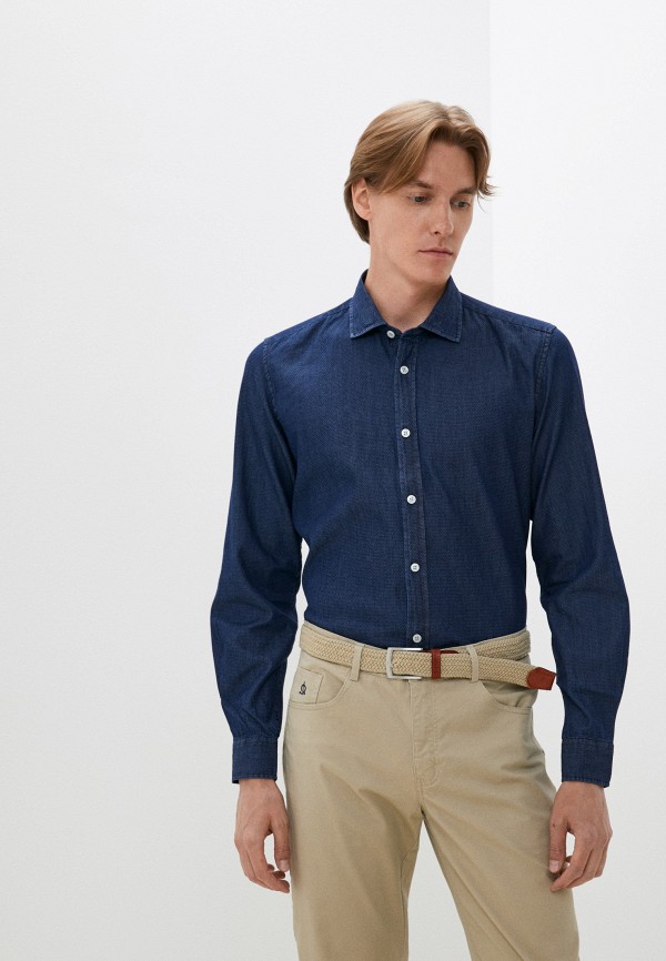 мужская рубашка с длинным рукавом antony morato, синяя