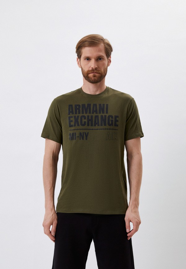 мужская футболка armani exchange, хаки