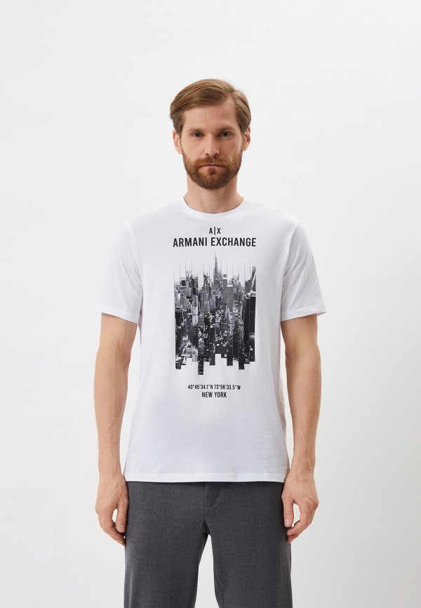 мужская футболка armani exchange, белая