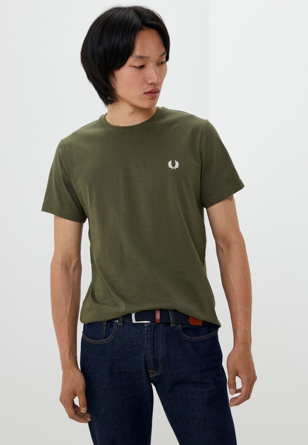 мужская футболка с коротким рукавом fred perry, хаки