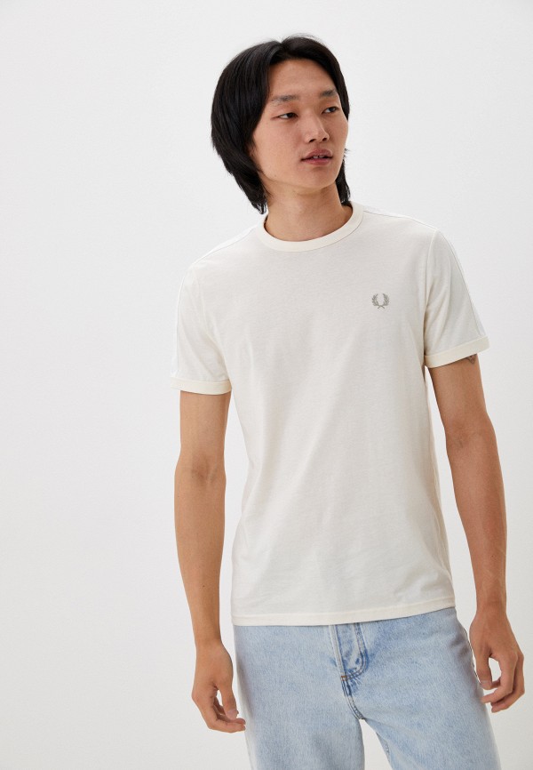 мужская футболка с коротким рукавом fred perry, бежевая