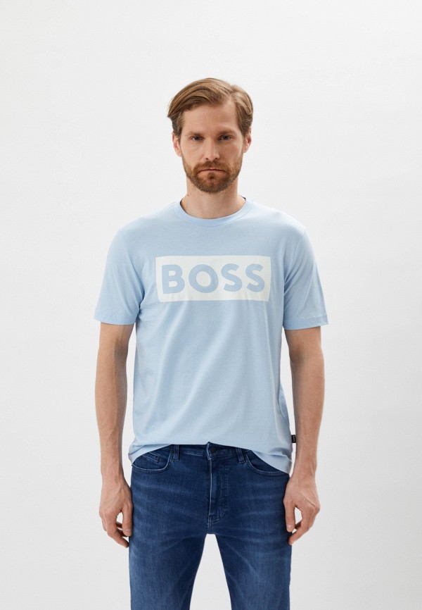 мужская футболка boss, голубая