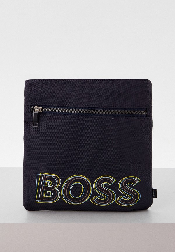 мужская сумка boss, синяя