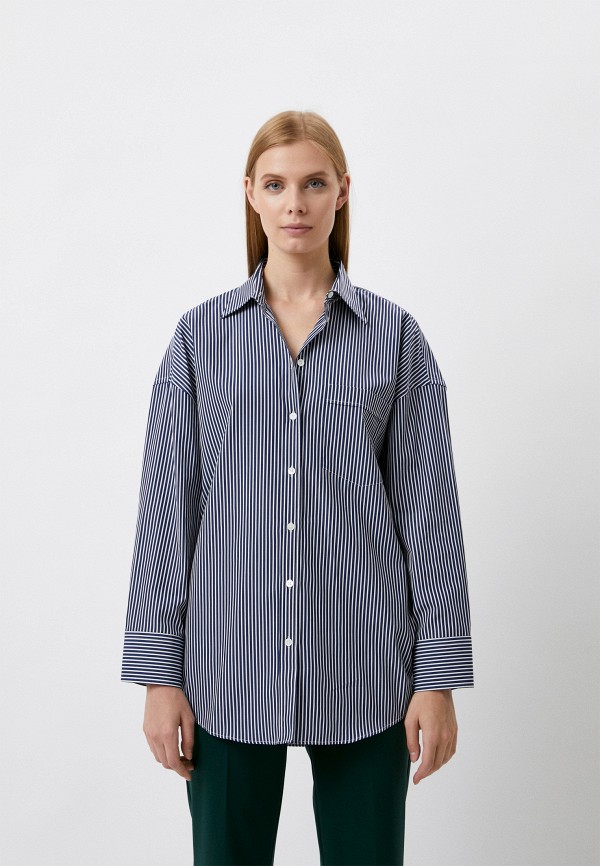 женская рубашка с длинным рукавом p.a.r.o.s.h, синяя