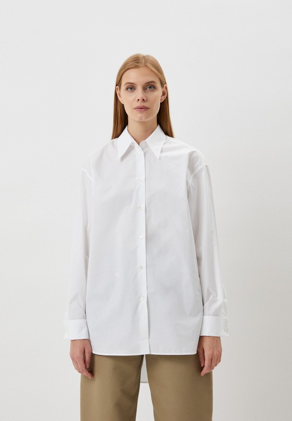 женская рубашка с длинным рукавом mm6 maison margiela, белая