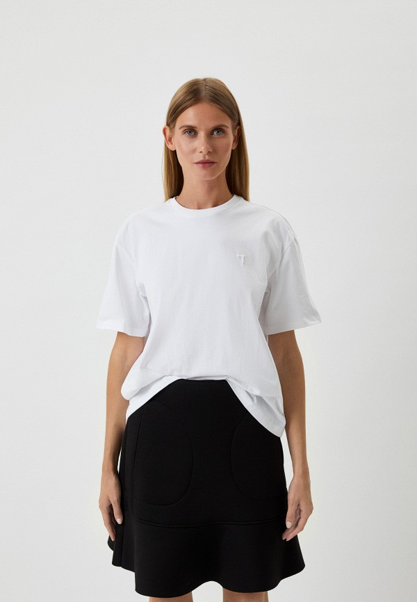женская футболка trussardi, белая