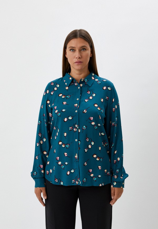женская блузка persona by marina rinaldi, синяя
