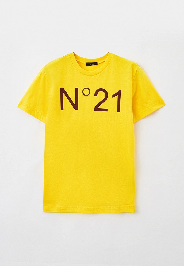 футболка с коротким рукавом n21 для девочки, желтая