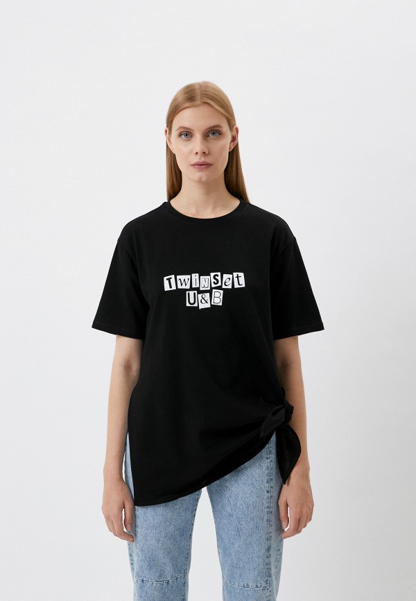 женская футболка twinset milano, черная