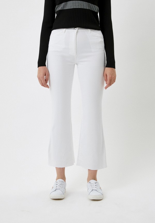 женские джинсы клеш max&co, белые