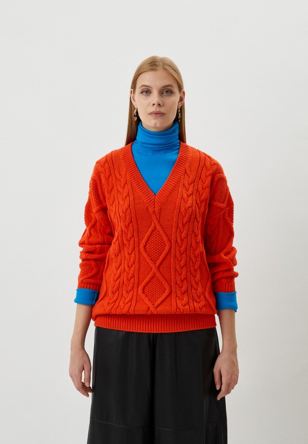женский пуловер max&co, оранжевый