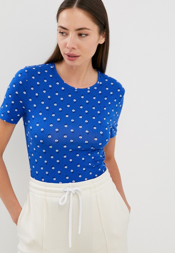 женская футболка marks & spencer, синяя