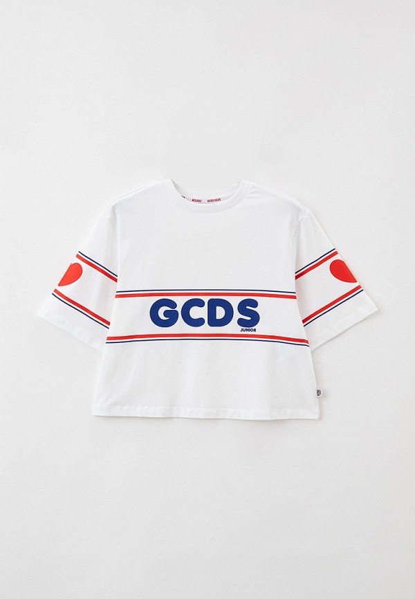 футболка с коротким рукавом gcds junior для девочки, белая