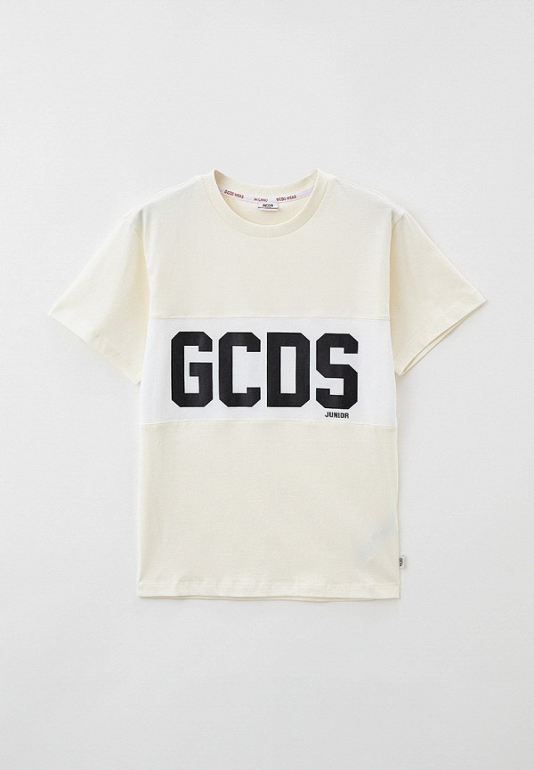 футболка с коротким рукавом gcds junior малыши, бежевая