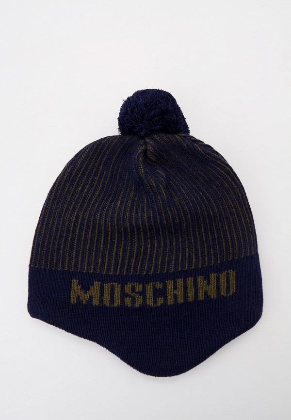 мужская шапка moschino, синяя