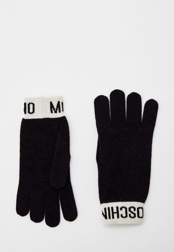 женские перчатки moschino, черные