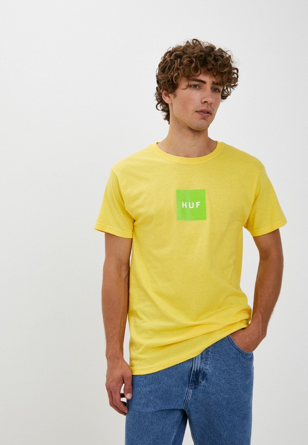 мужская футболка с коротким рукавом huf, желтая