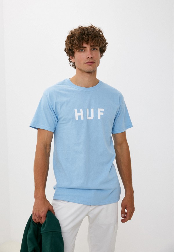 мужская футболка с коротким рукавом huf, голубая