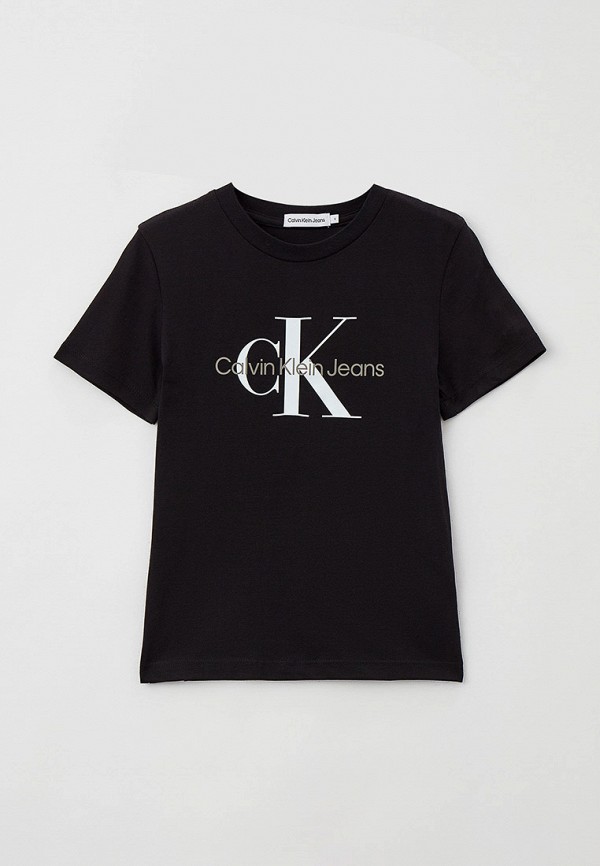 футболка с коротким рукавом calvin klein малыши, черная